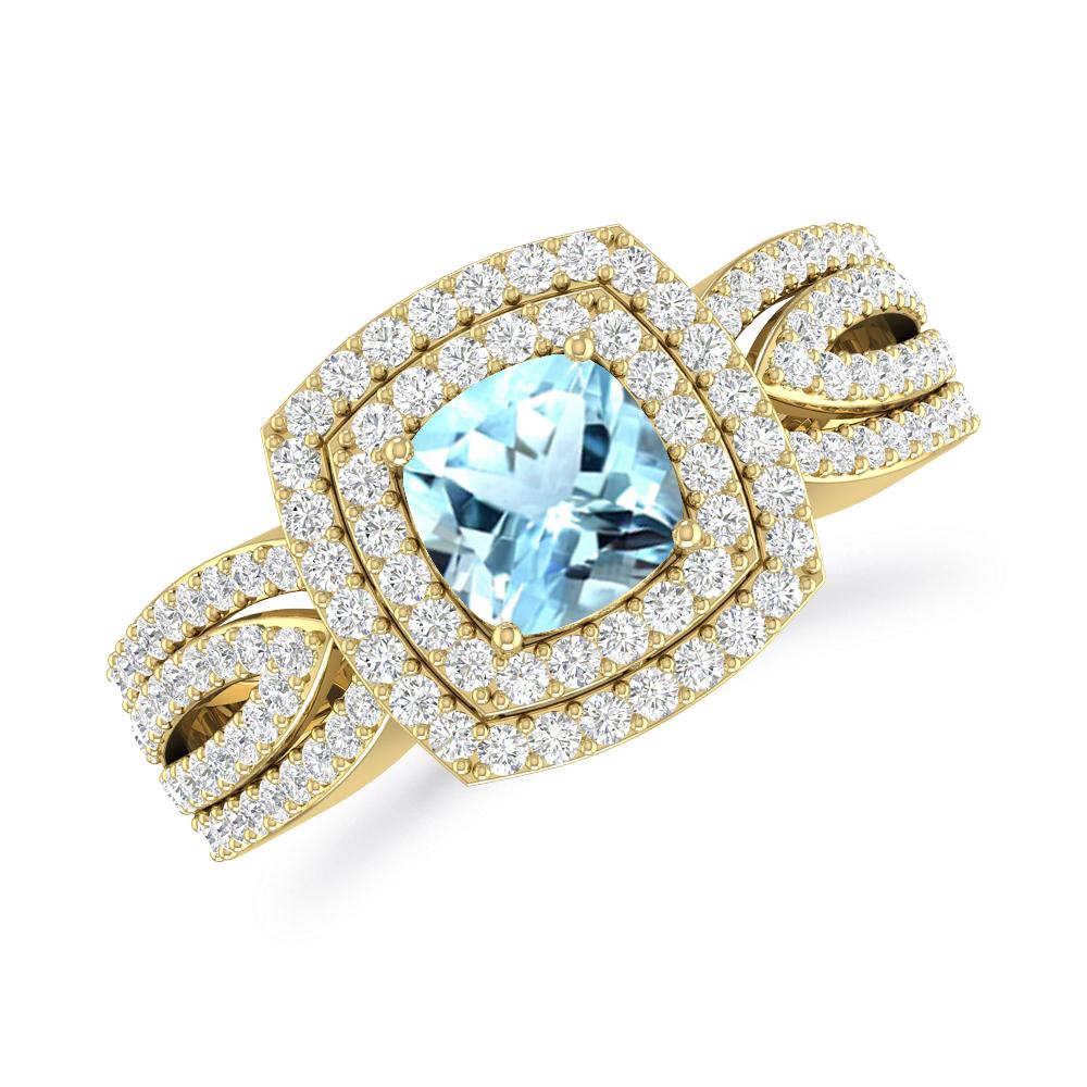Yellow Gold - Aquamarine
