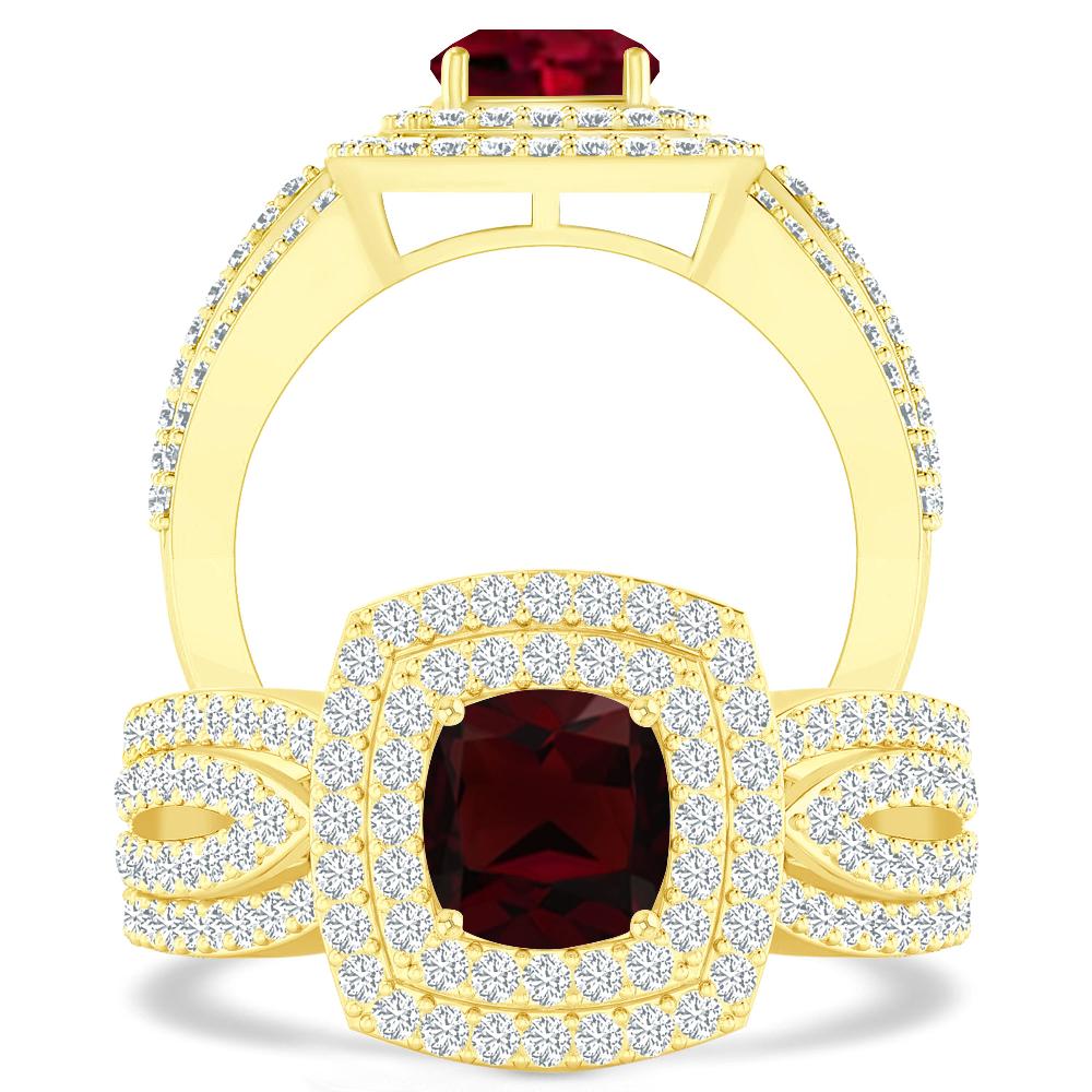 Yellow Gold - Garnet