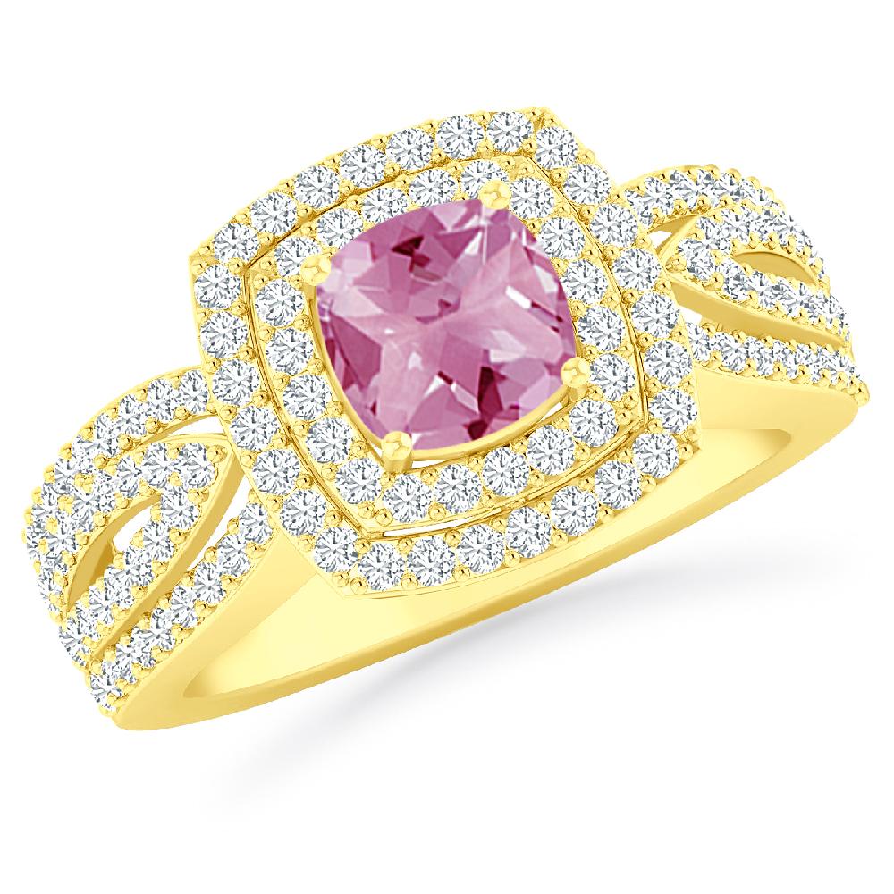 Yellow Gold - Pink Tourmaline