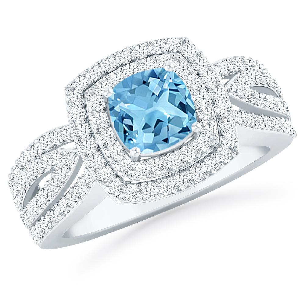 White Gold - Blue Topaz