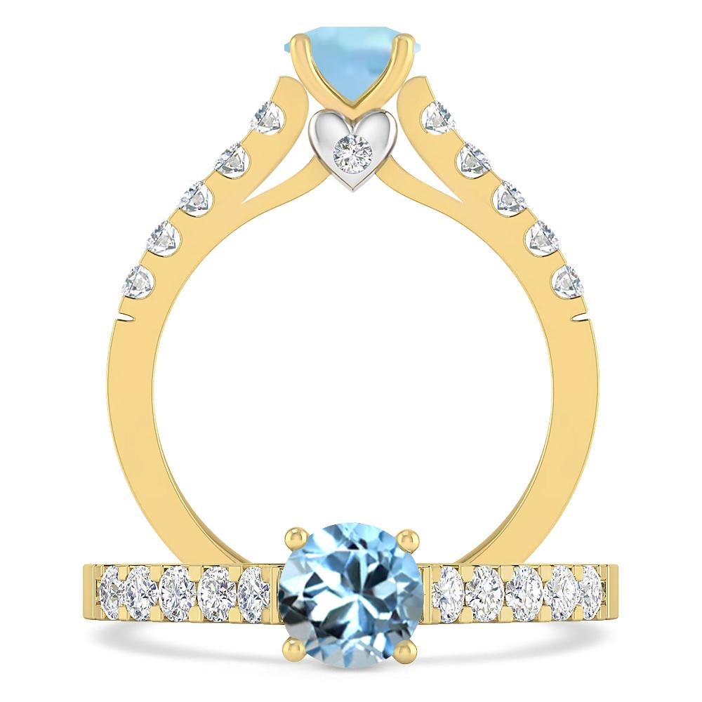 Yellow Gold - Aquamarine