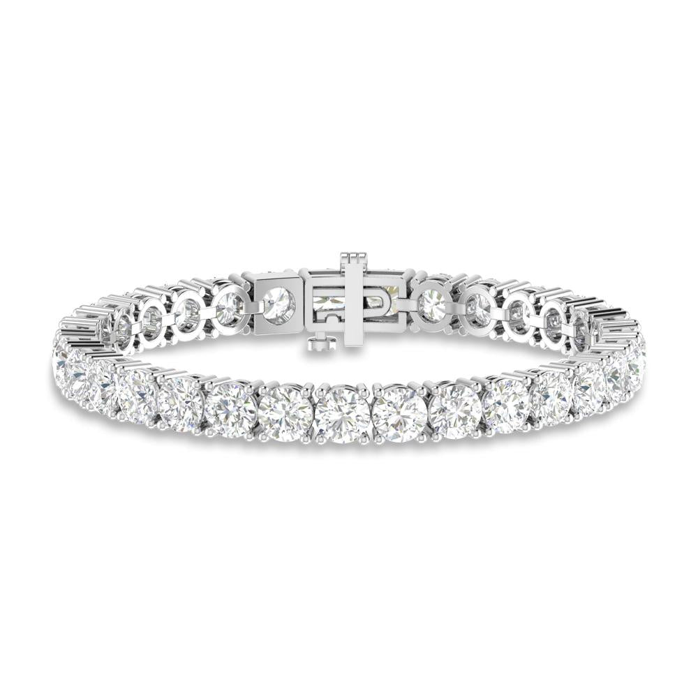 14K Rose Gold Tennis Bracelet With Round 20 ct Prong-Set Diamonds