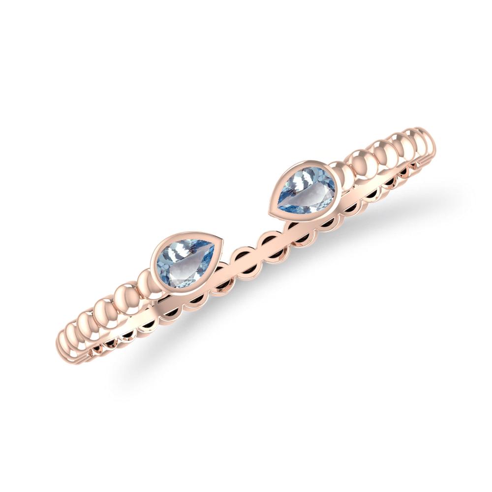 Rose Gold - Aquamarine