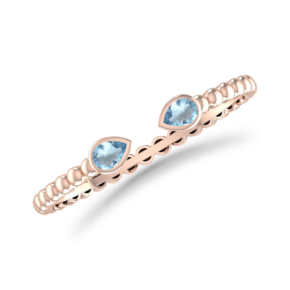 Rose Gold - Aquamarine