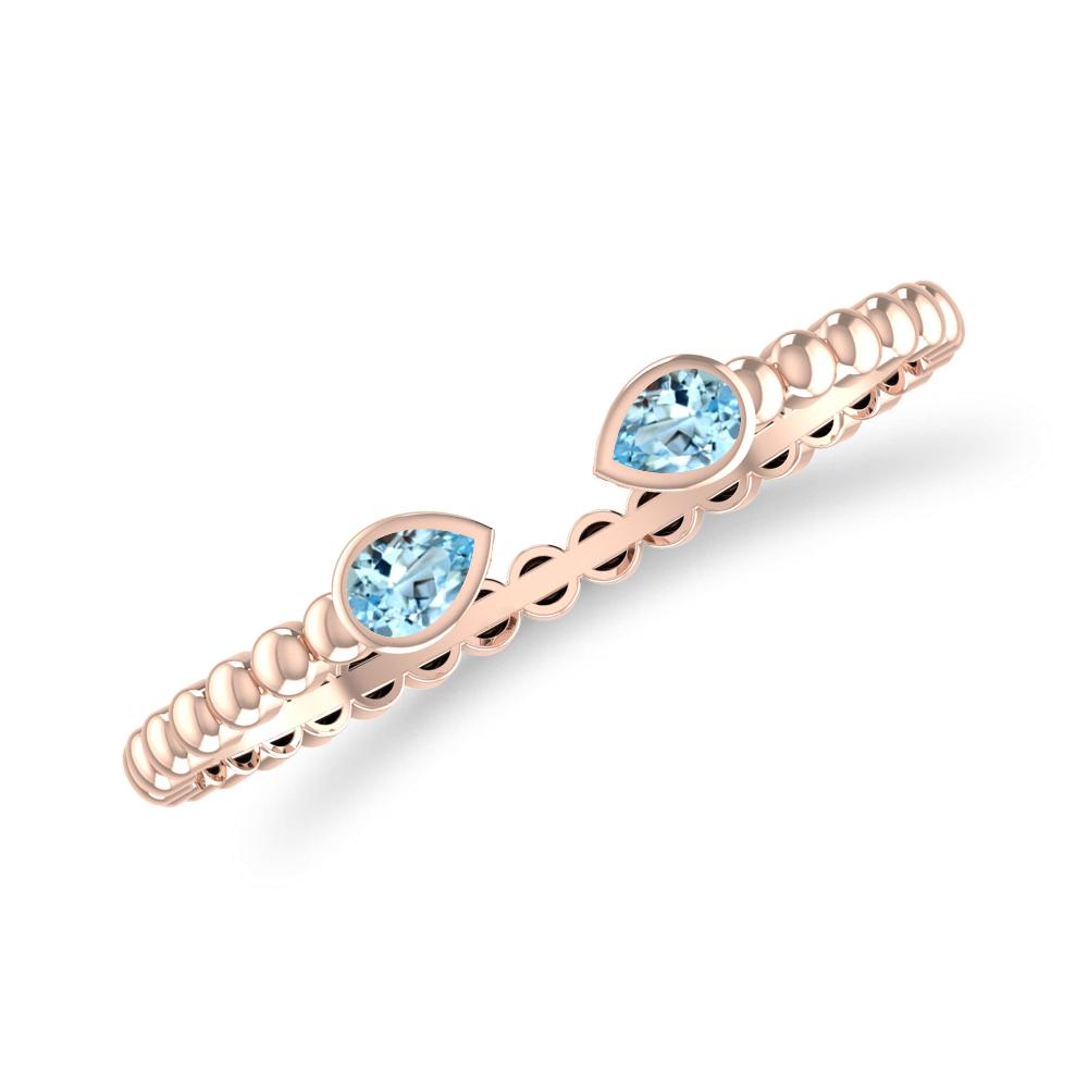 Rose Gold - Aquamarine