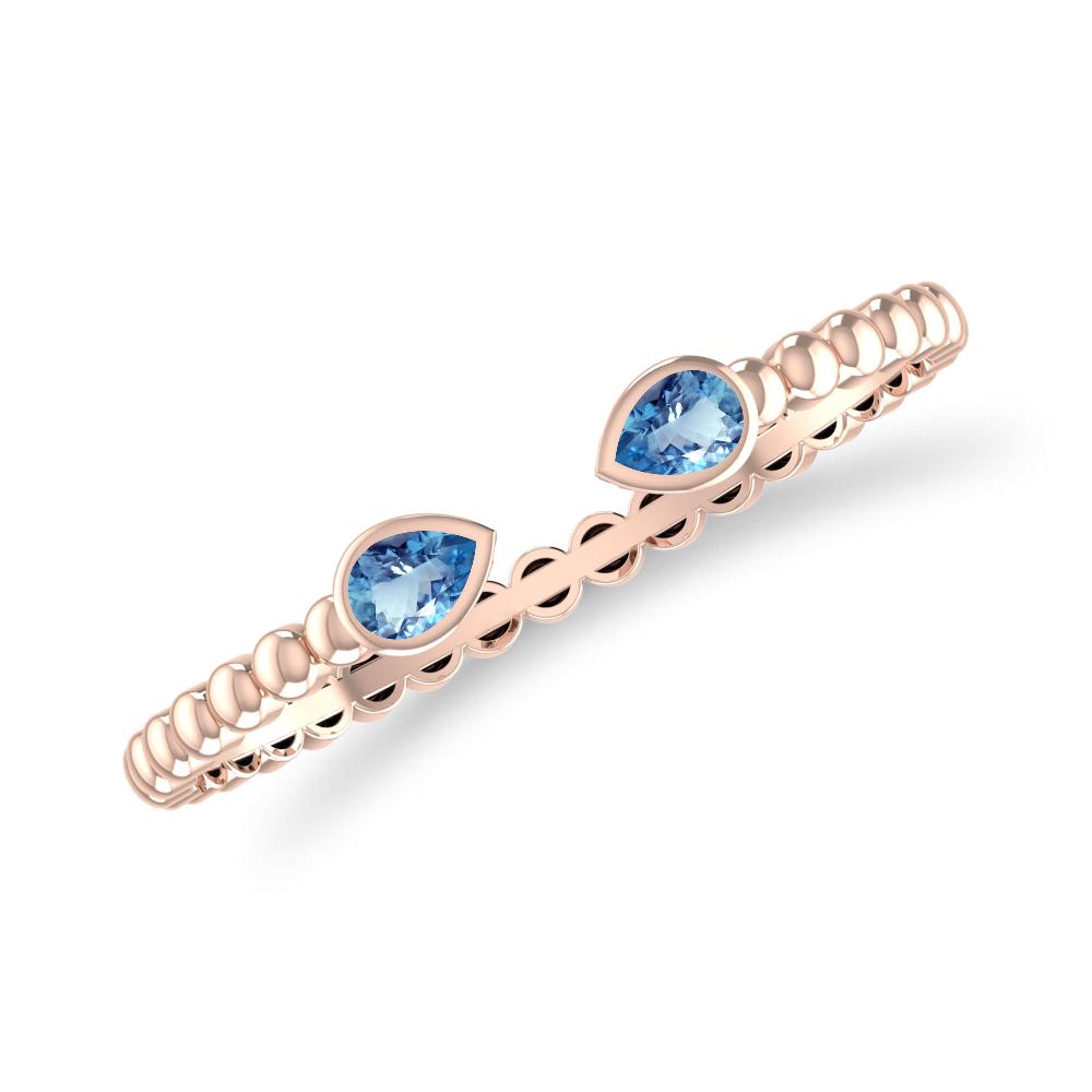 Rose Gold - Aquamarine