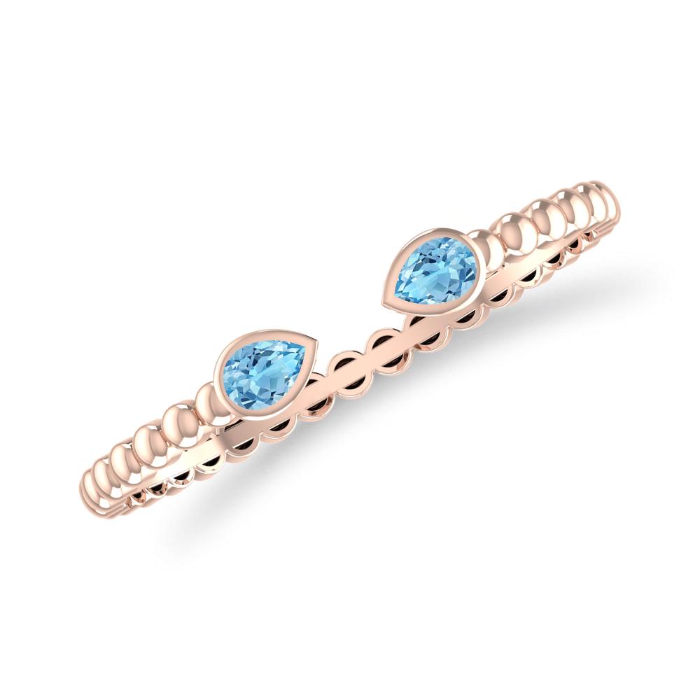 Rose Gold - Blue Topaz