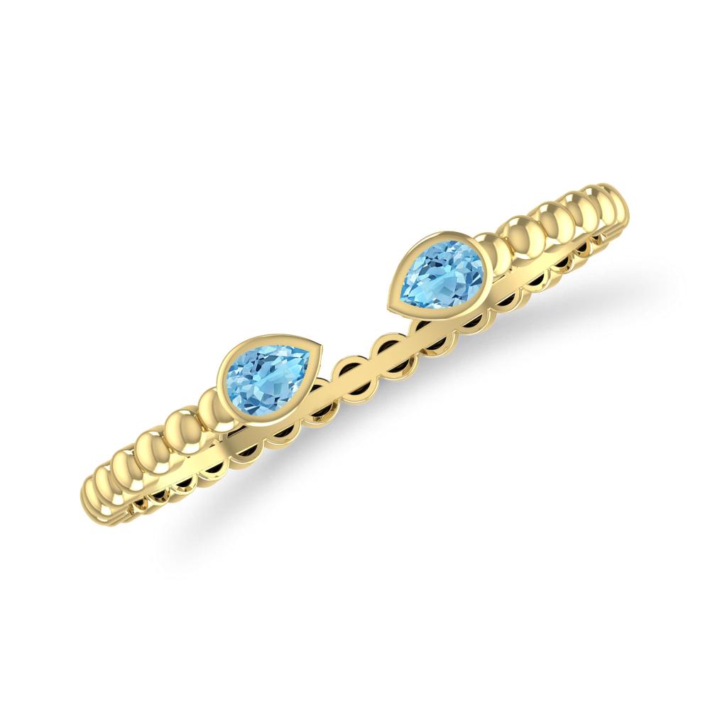 Yellow Gold - Blue Topaz