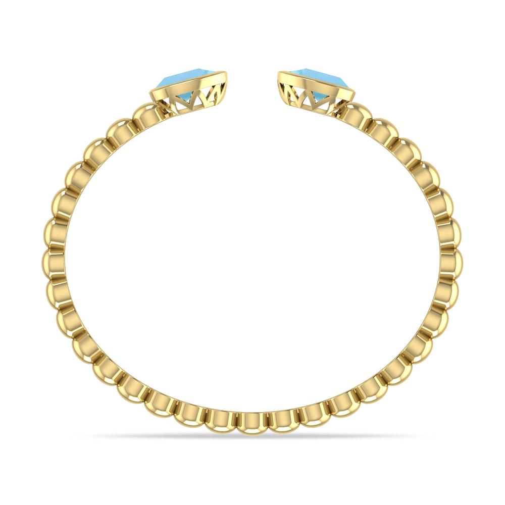 Yellow Gold - Blue Topaz