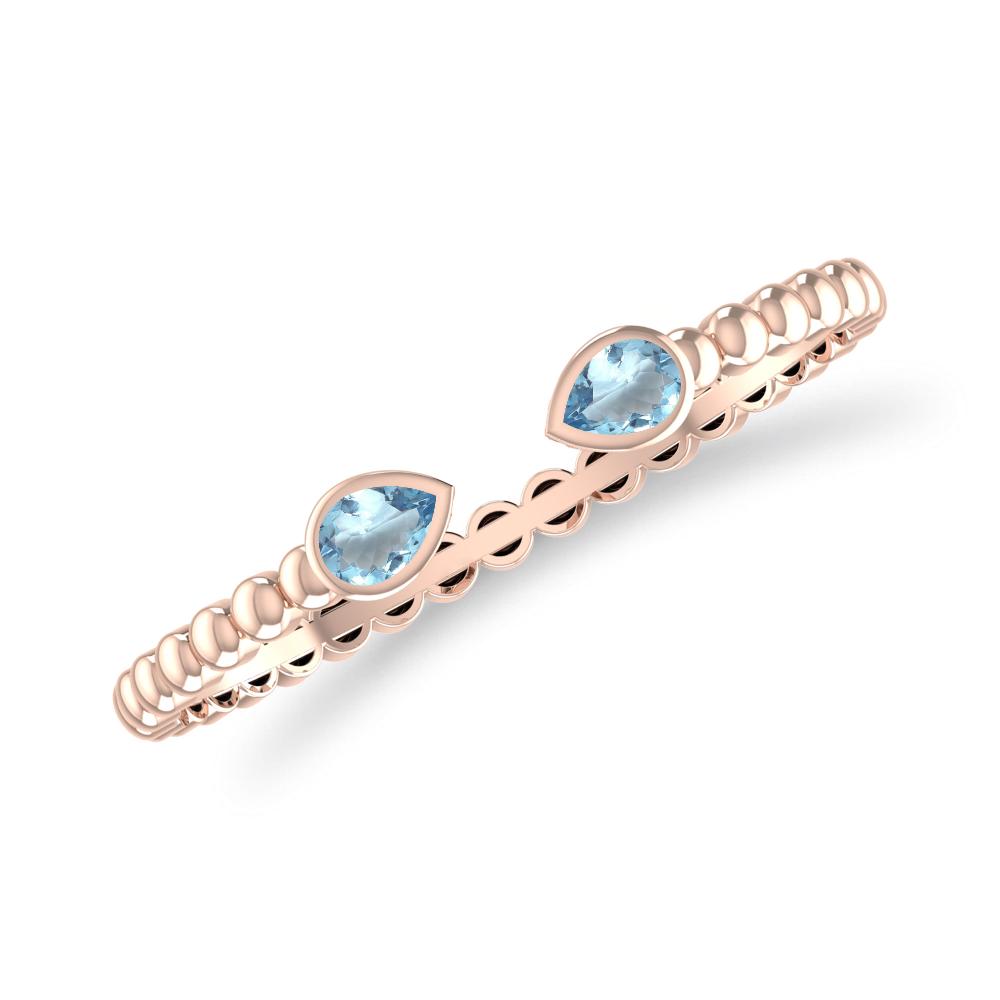 Rose Gold - Blue Topaz
