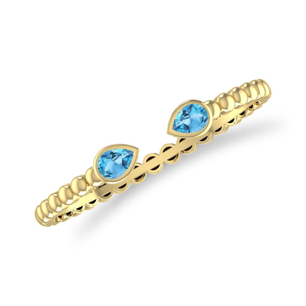Yellow Gold - Blue Topaz