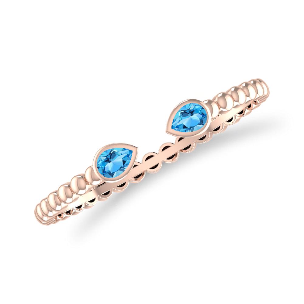 Rose Gold - Blue Topaz