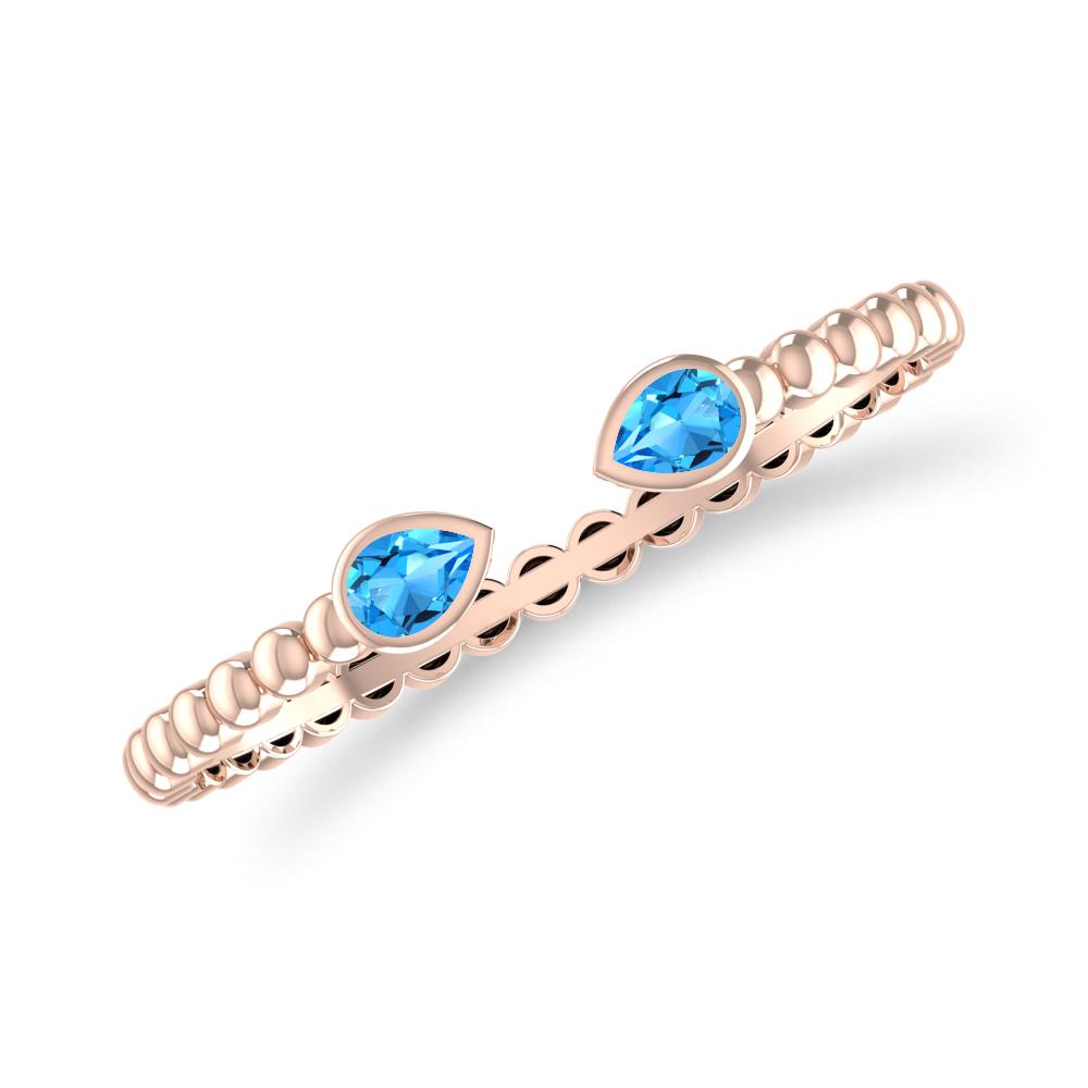 Rose Gold - Blue Topaz