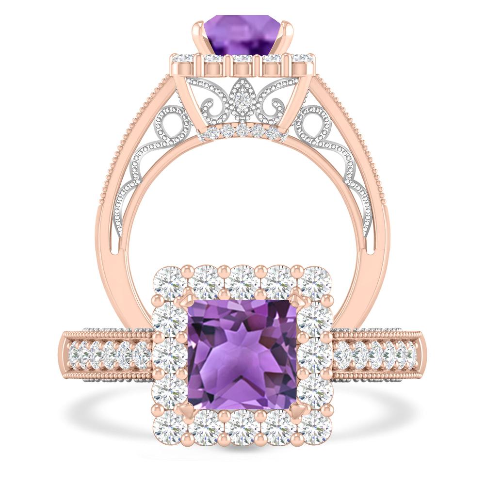Rose Gold/White Gold - Amethyst