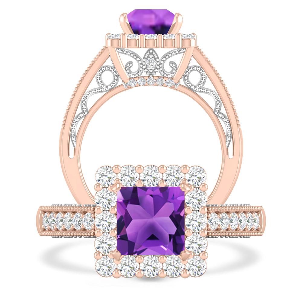 Rose Gold/White Gold - Amethyst