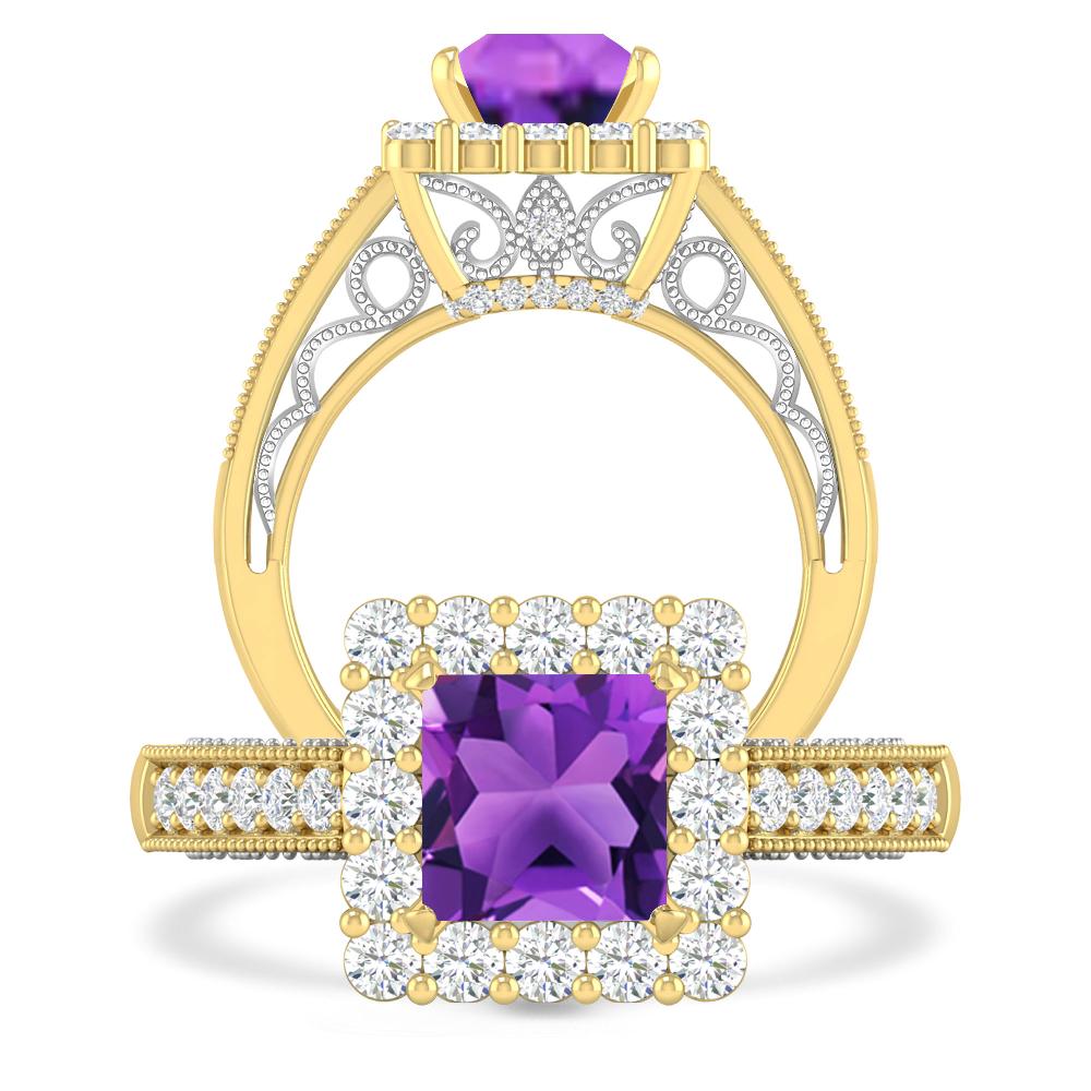 Yellow Gold - Amethyst