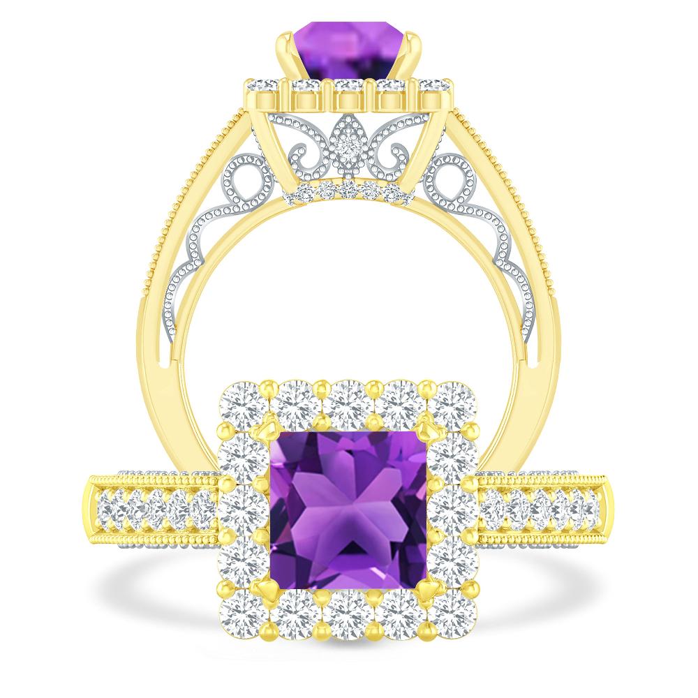 Yellow Gold - Amethyst