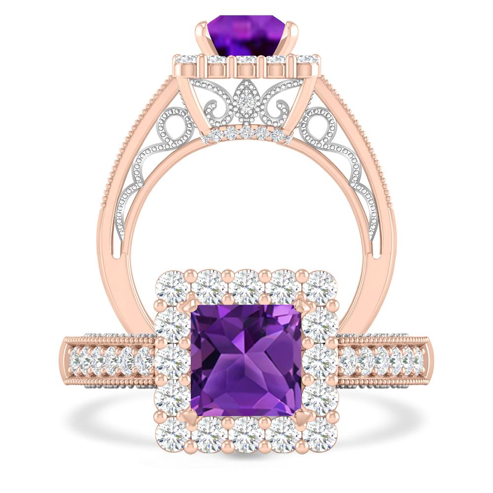 Rose Gold/White Gold - Amethyst