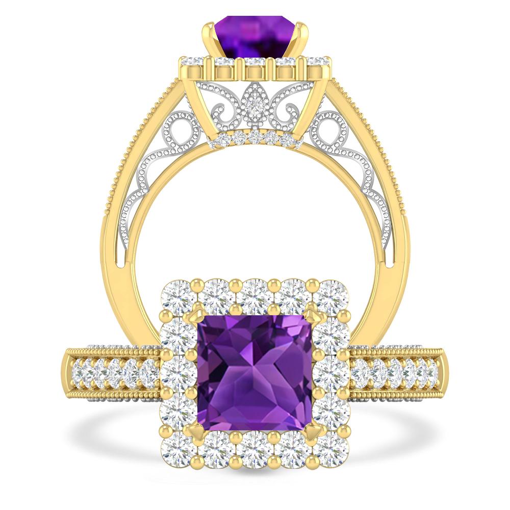 Yellow Gold - Amethyst