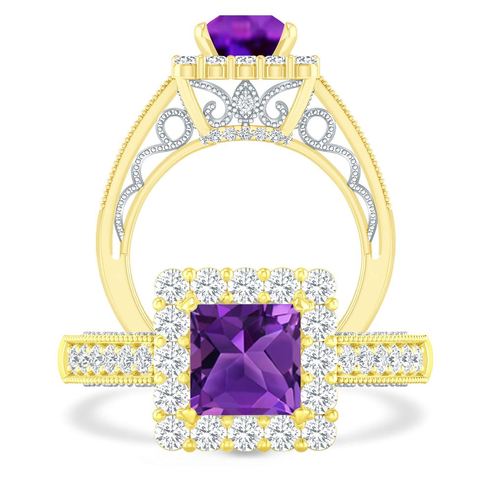 Yellow Gold - Amethyst