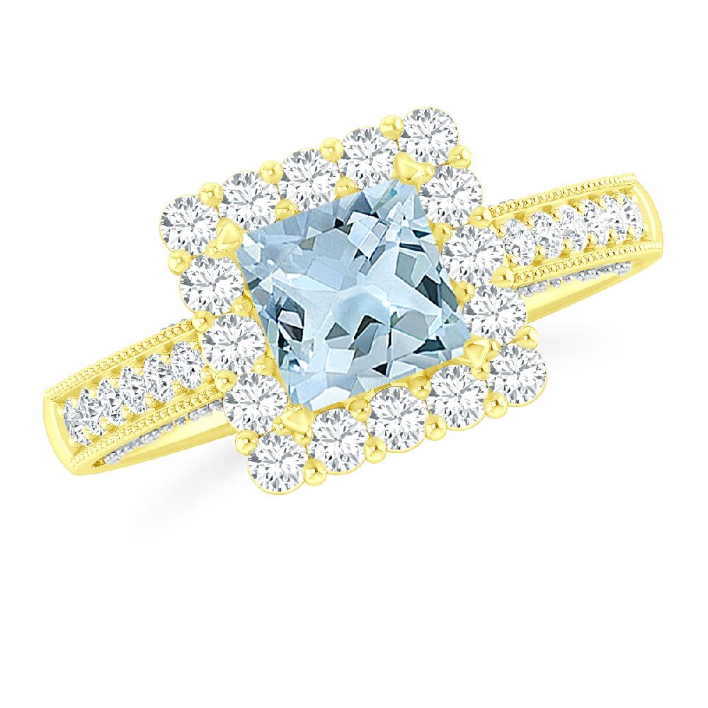 Yellow Gold - Aquamarine