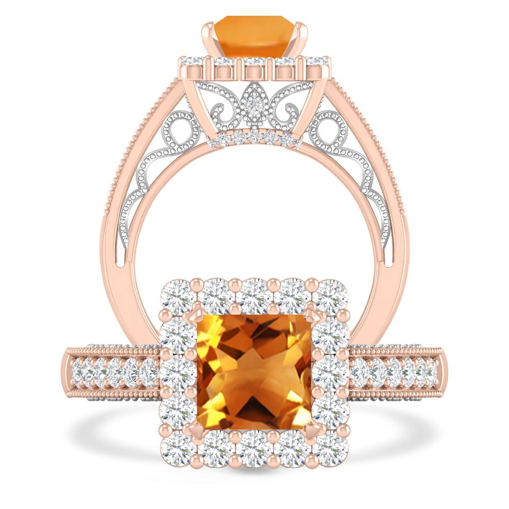 Rose Gold/White Gold - Citrine
