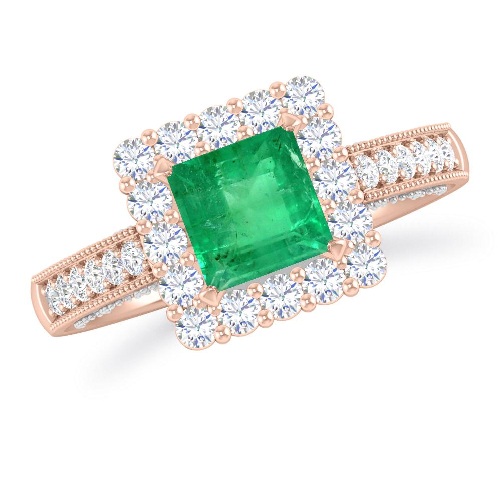 Rose Gold/White Gold - Emerald