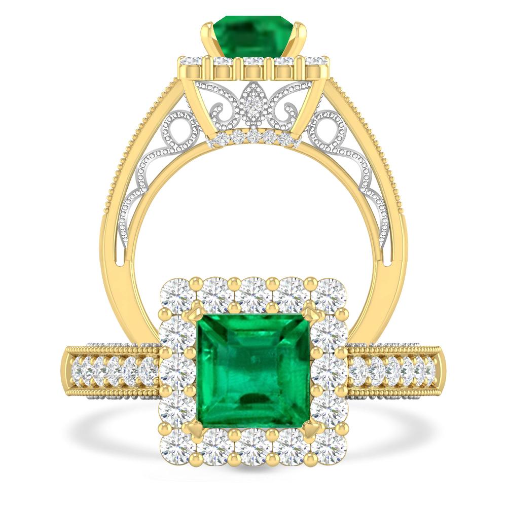 Yellow Gold/White Gold - Emerald