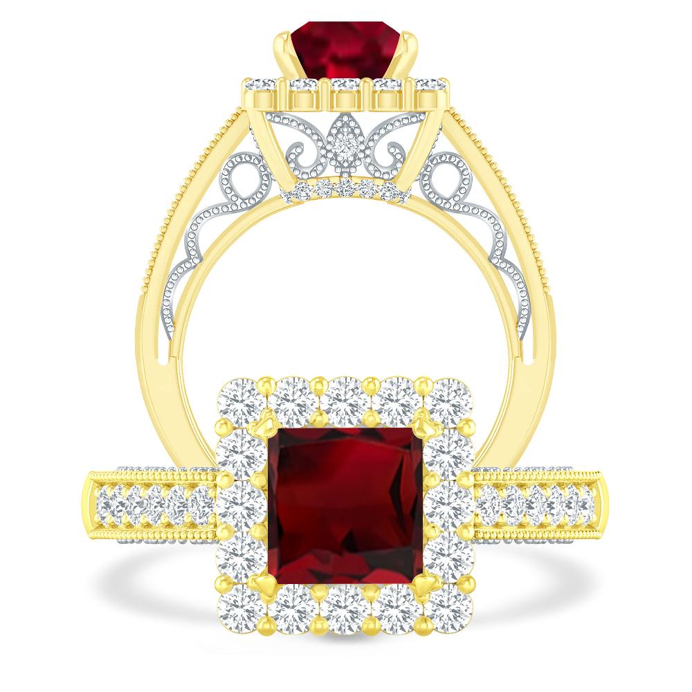 Yellow Gold - Garnet