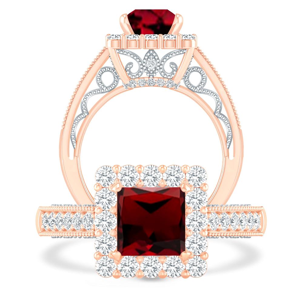 Rose Gold - Garnet