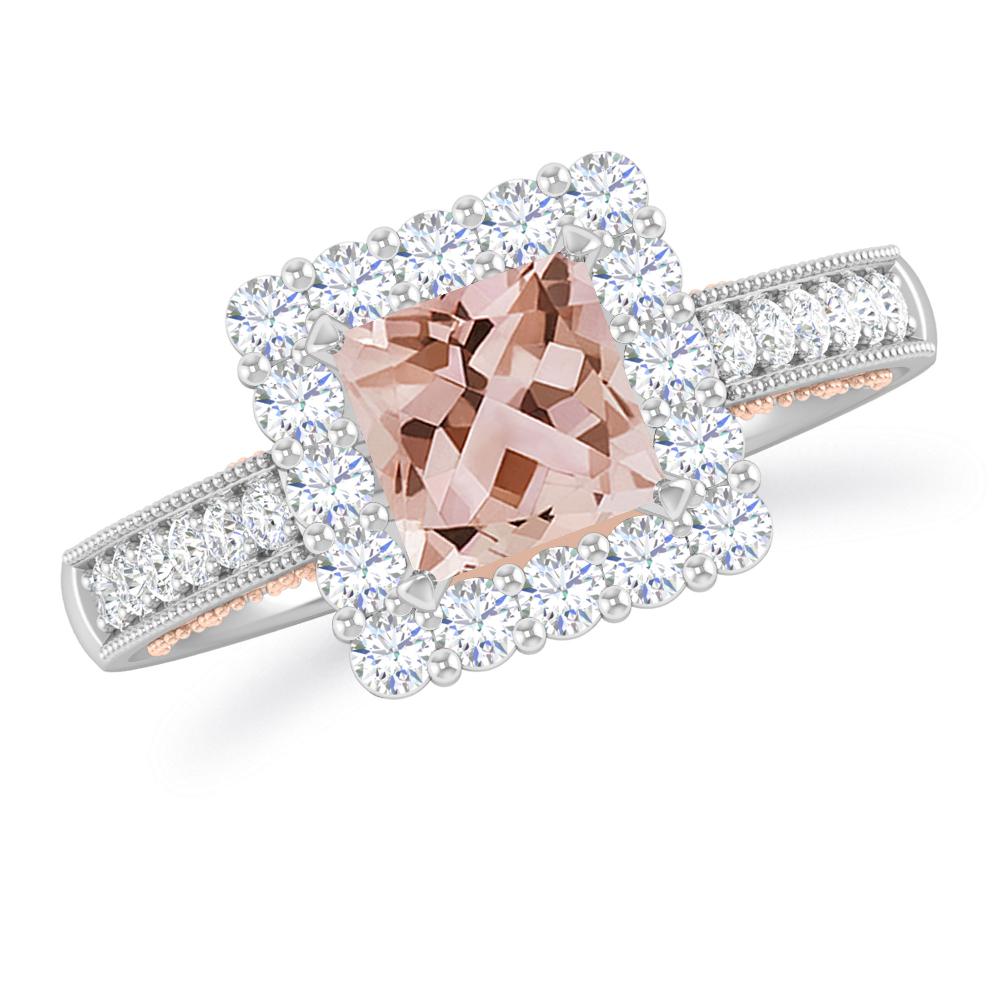 White Gold/Rose Gold - Morganite