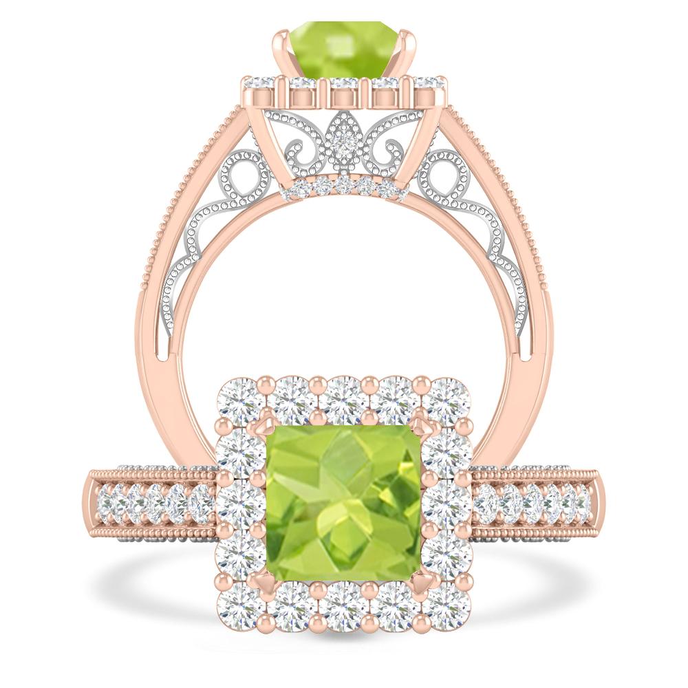 Rose Gold/White Gold - Peridot