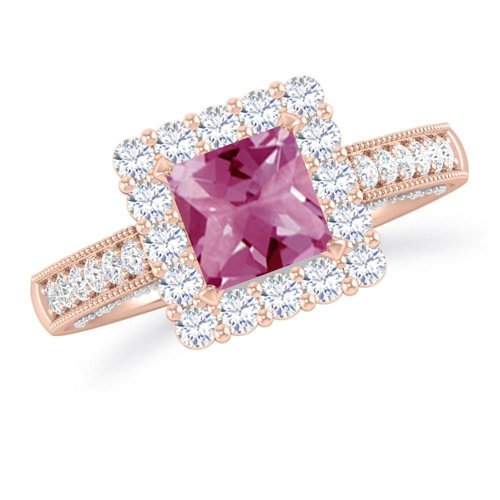 Rose Gold/White Gold - Pink Tourmaline