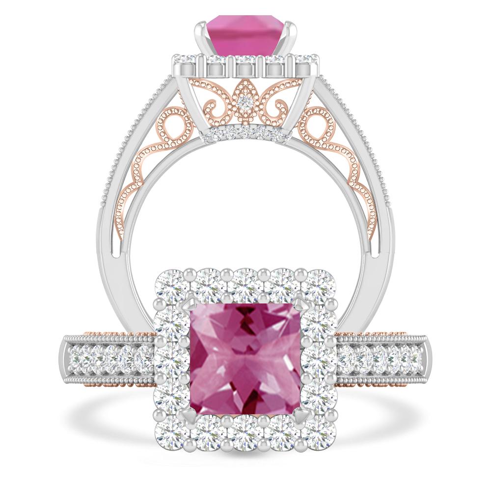 White Gold/Rose Gold - Pink Tourmaline