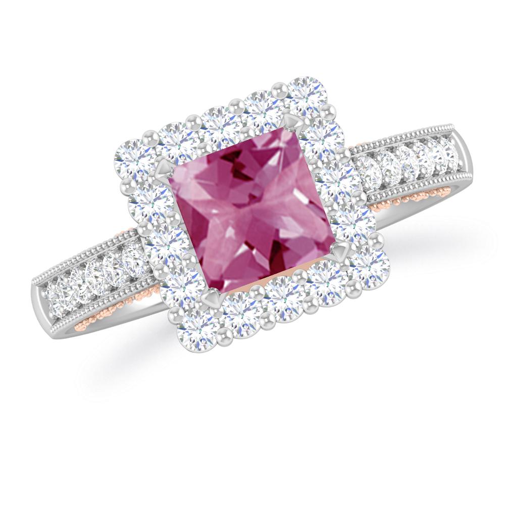White Gold/Rose Gold - Pink Tourmaline