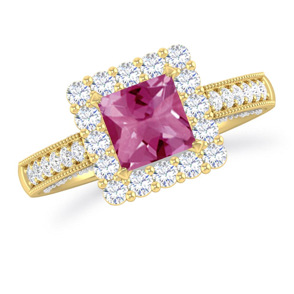 Yellow Gold - Pink Tourmaline