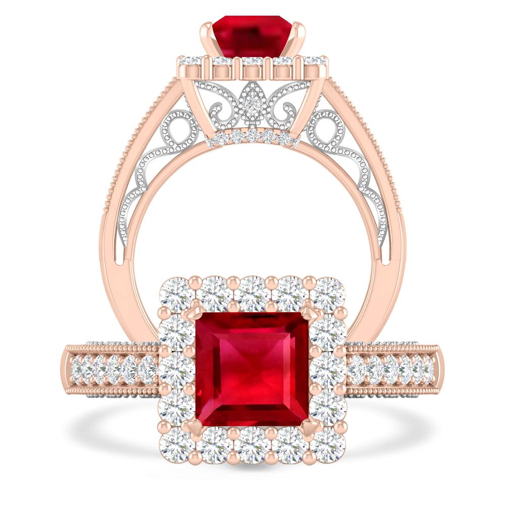 Rose Gold/White Gold - Ruby