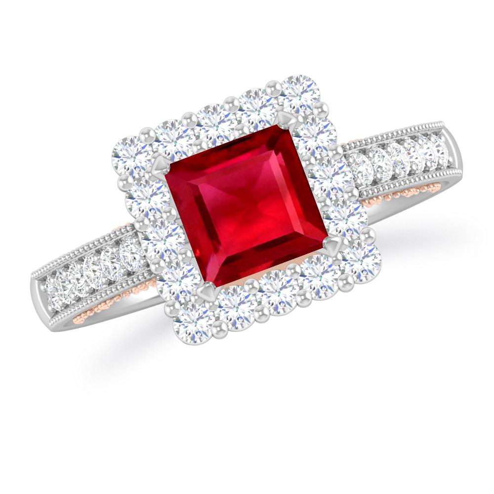 White Gold/Rose Gold - Ruby