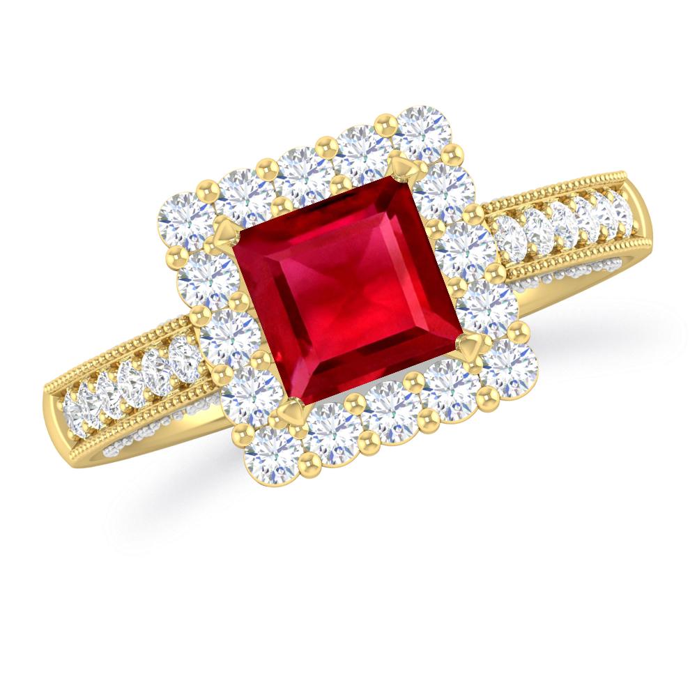 Yellow Gold/White Gold - Ruby