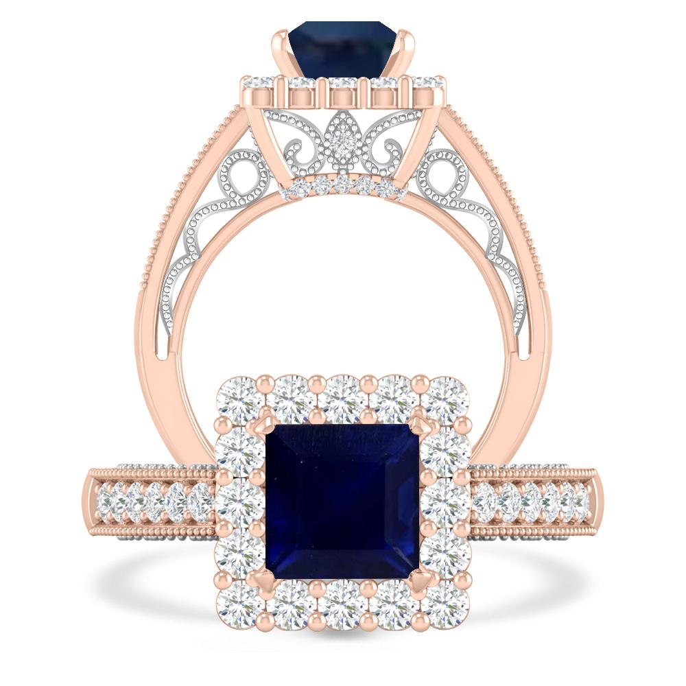 Rose Gold/White Gold - Sapphire