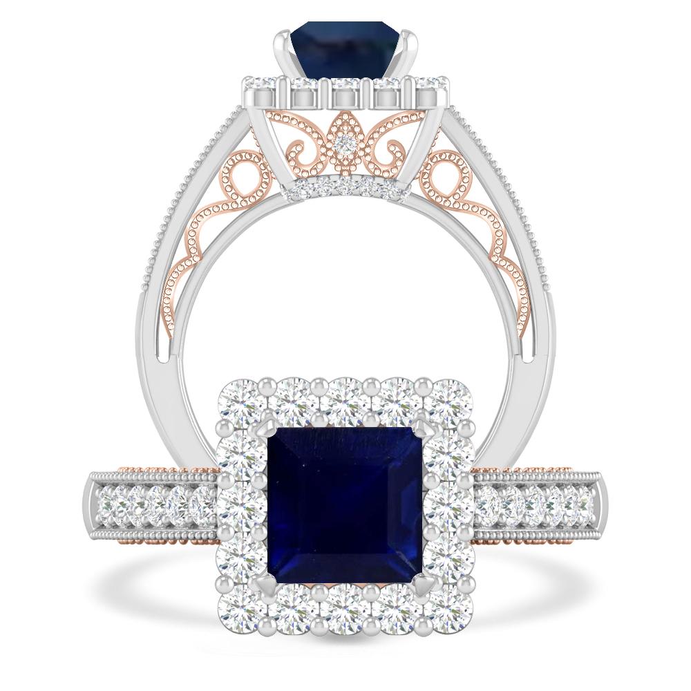 White Gold/Rose Gold - Sapphire