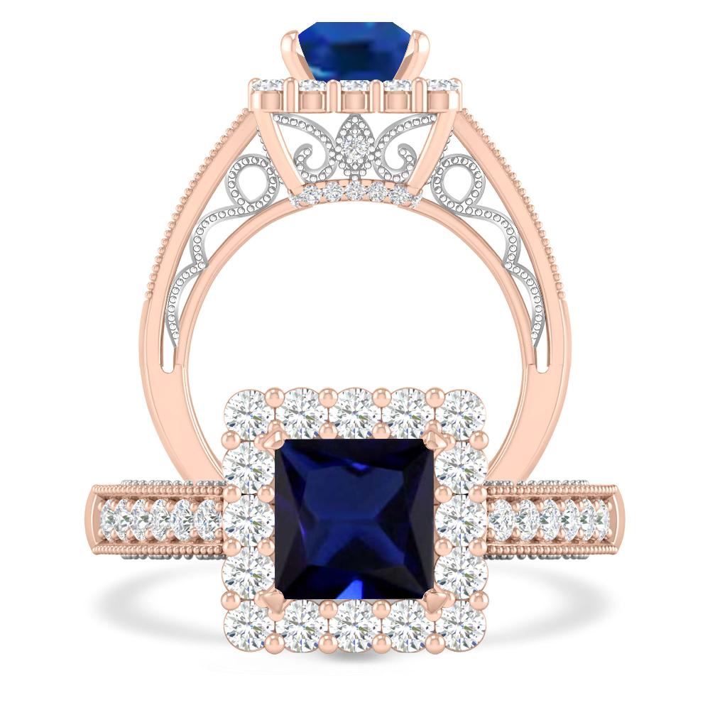 Rose Gold/White Gold - Sapphire