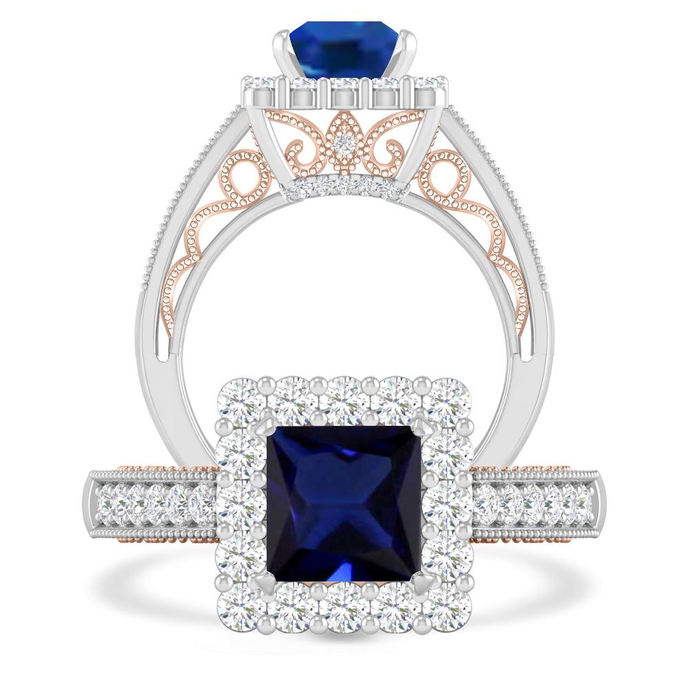 White Gold/Rose Gold - Sapphire