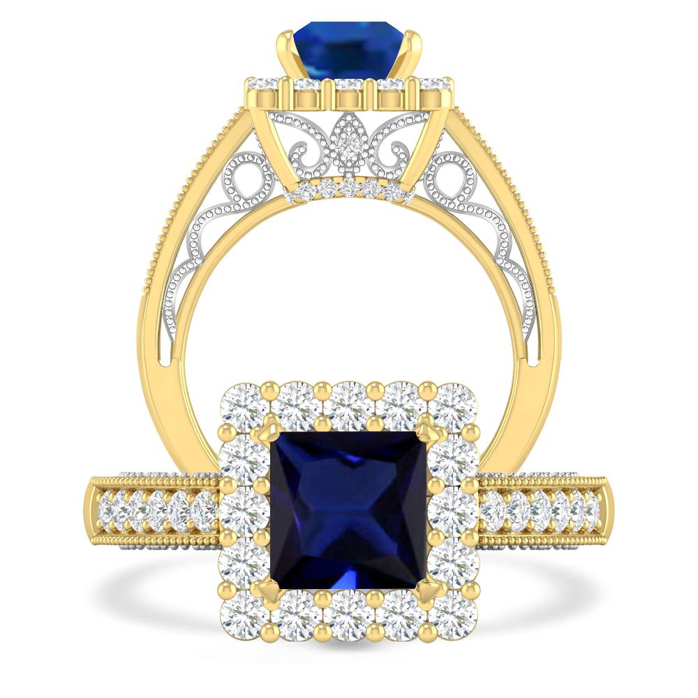 Yellow Gold/White Gold - Sapphire