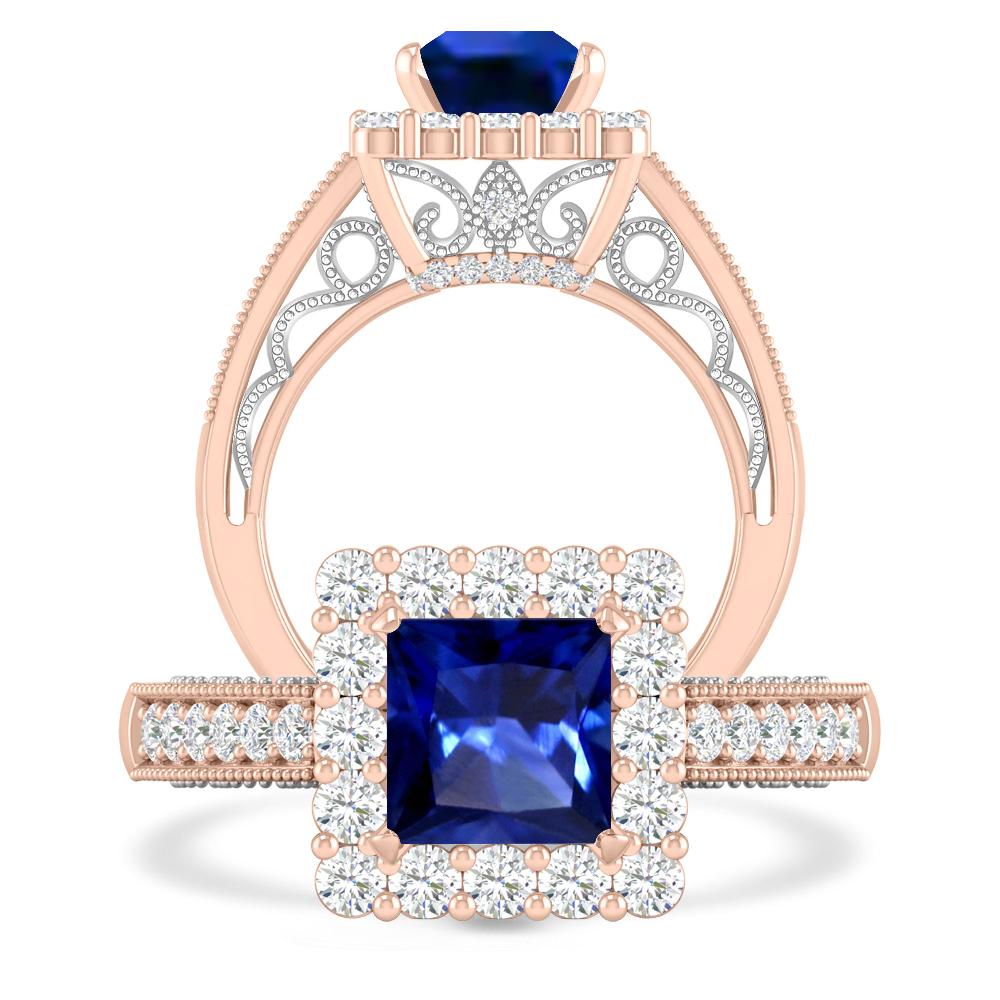 Rose Gold/White Gold - Sapphire