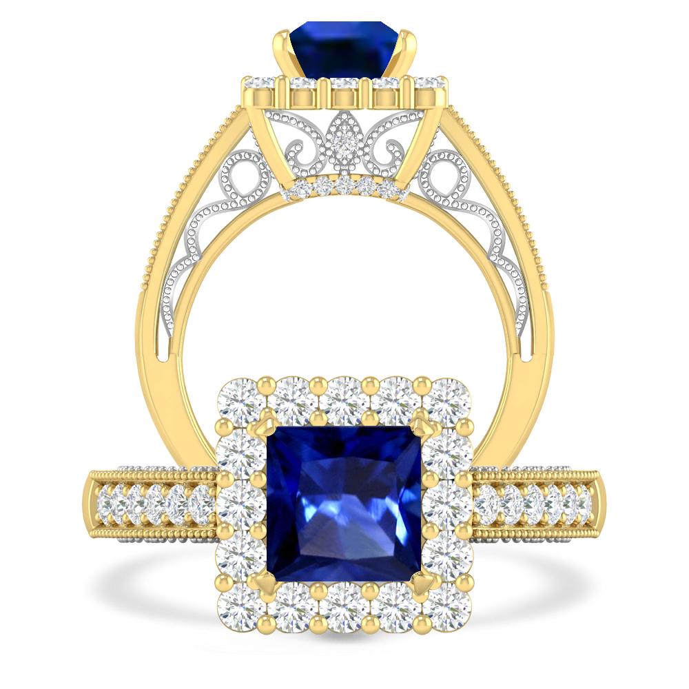 Yellow Gold/White Gold - Sapphire