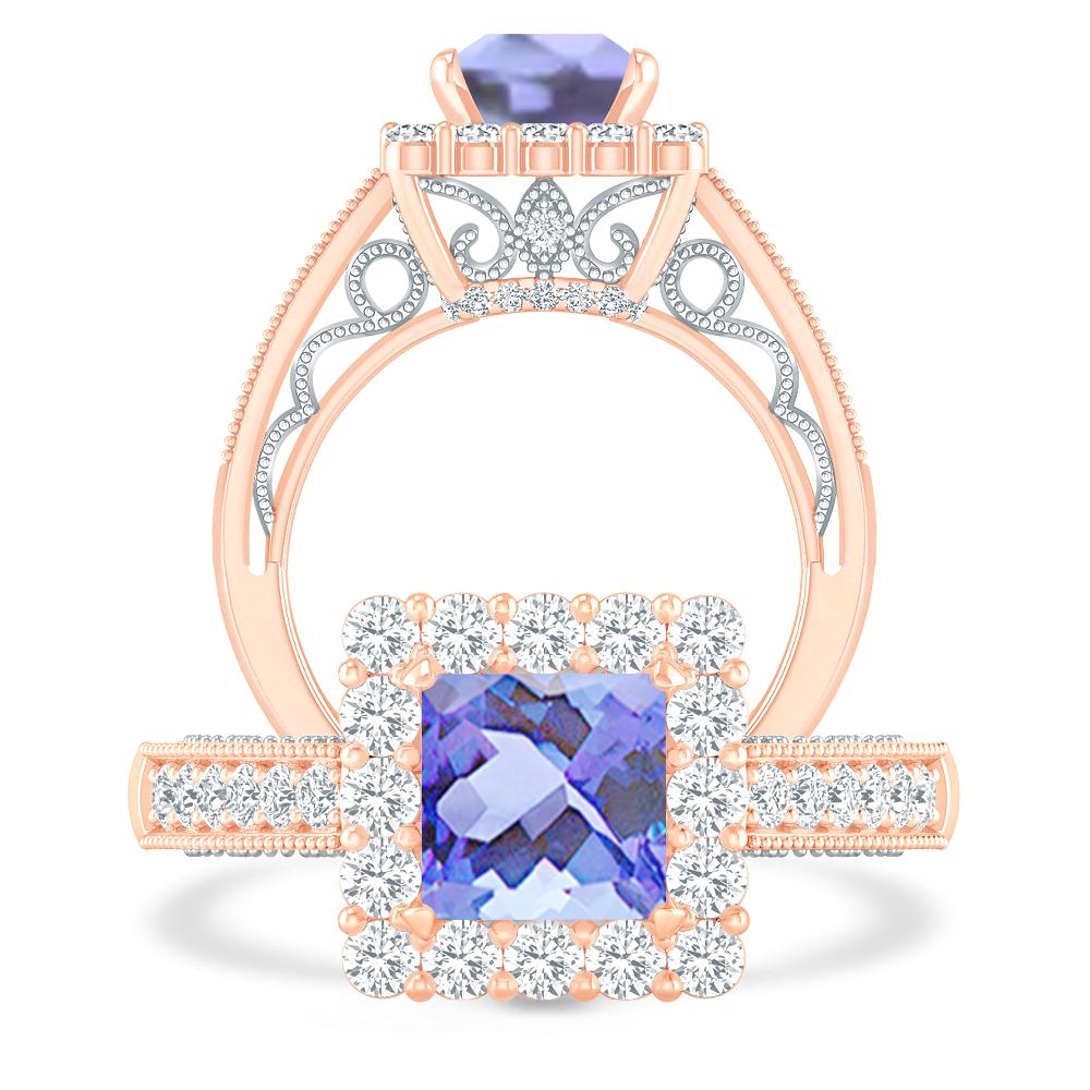 Rose Gold - Tanzanite