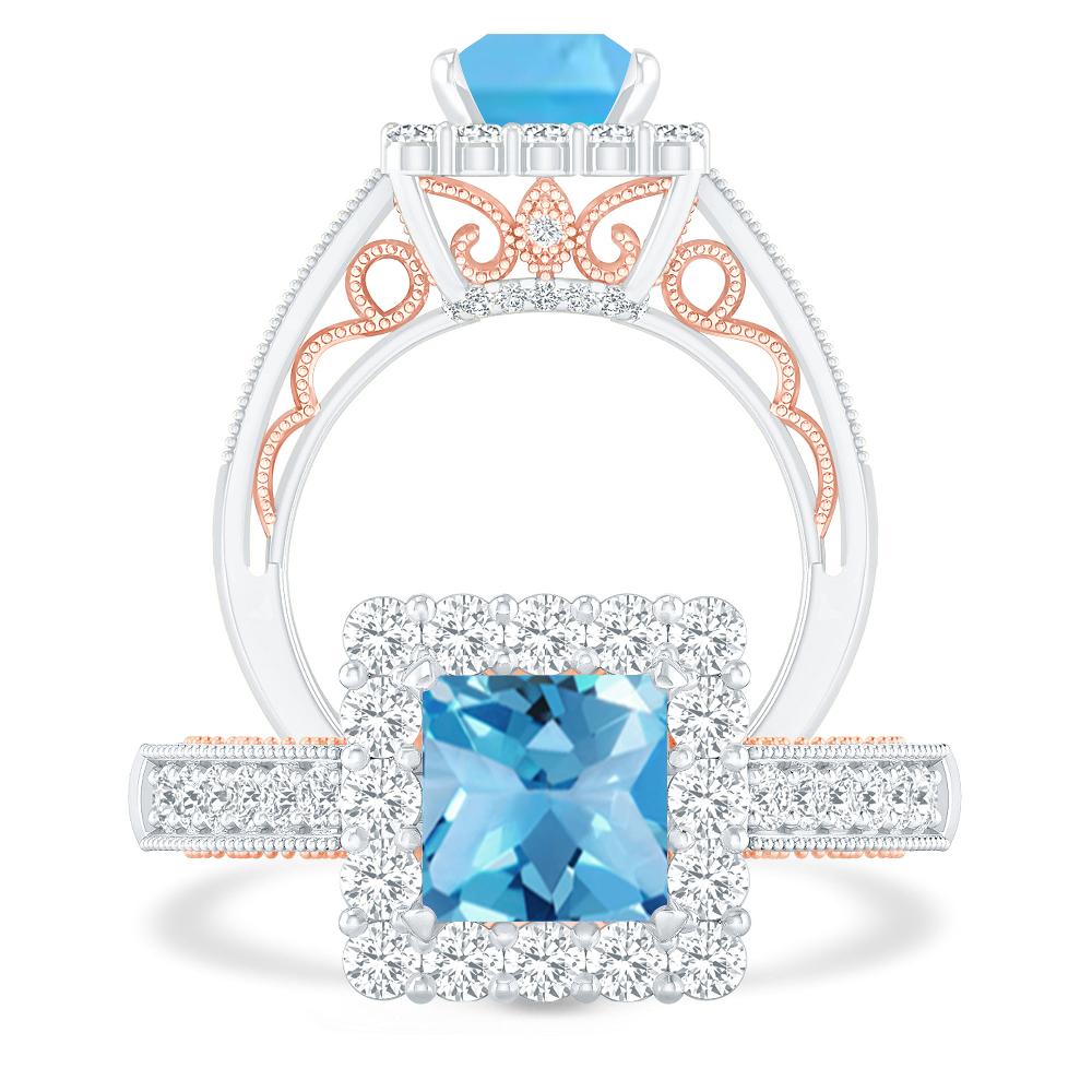 White Gold - Blue Topaz