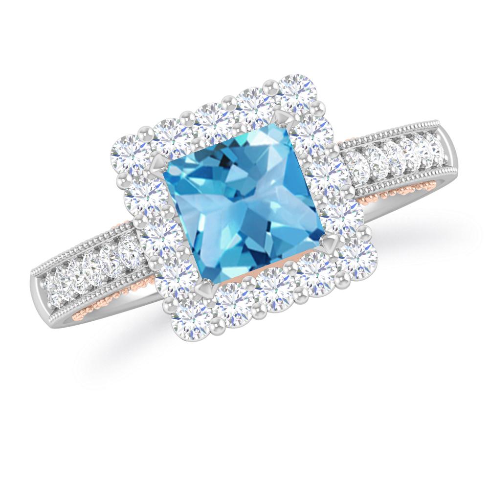 White Gold - Blue Topaz