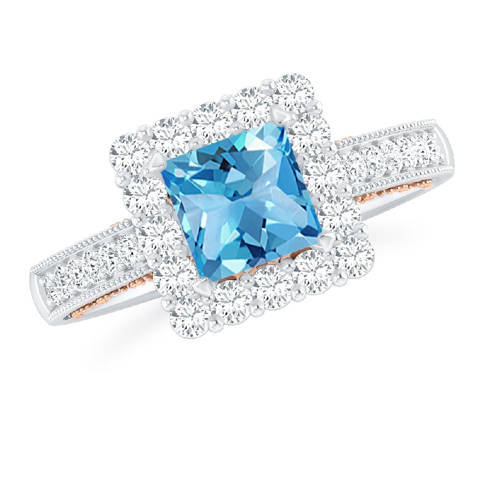 White Gold - Blue Topaz